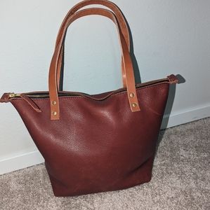 Portland Leather Goods - Small Leather Tote Bag - Rust - Like New